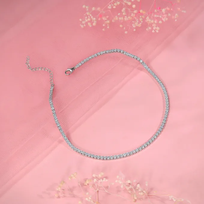 Silver Classic Tennis Anklet