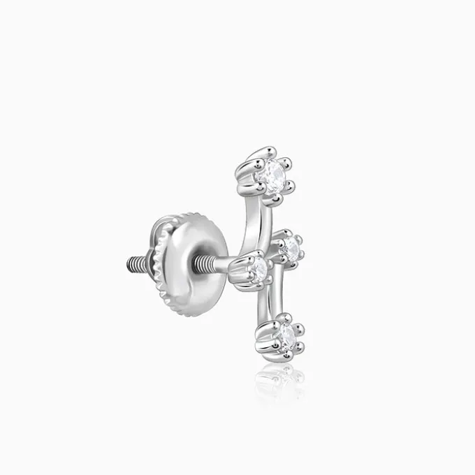 Silver Classy Glitter Earrings