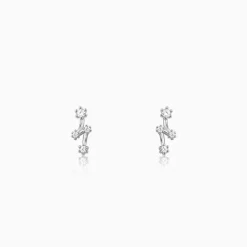 Silver Classy Glitter Earrings