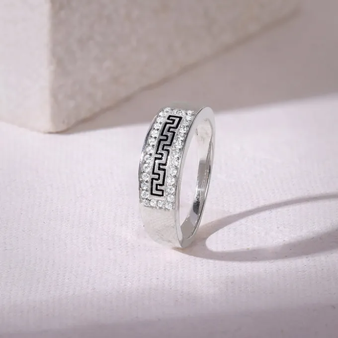 Silver Classy Shimmer Ring For Him