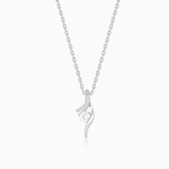Silver Classy Shine Pendant With Link Chain