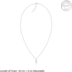 Silver Classy Shine Pendant With Link Chain