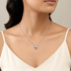 Silver Cloud and Raindrop Necklace