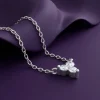 Silver Clover Crystal Necklace