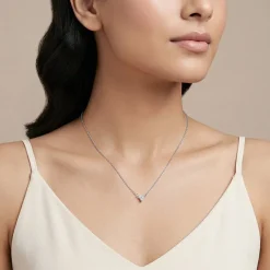 Silver Clover Crystal Necklace