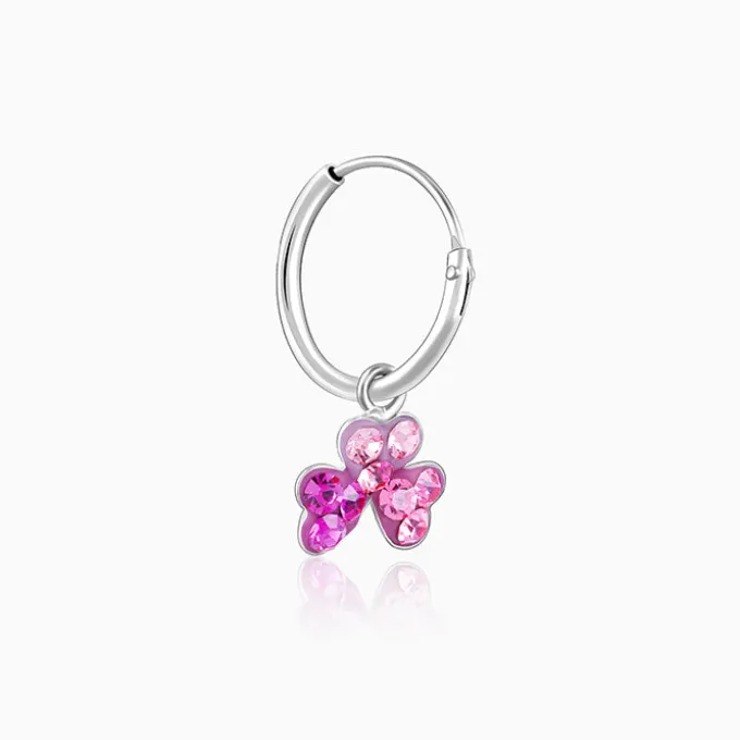 Silver Clover Kids Hoop Earrings (4-12 yrs)