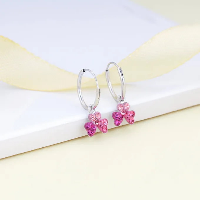Silver Clover Kids Hoop Earrings (4-12 yrs)