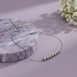 Silver Clustered Sparkle Anklet