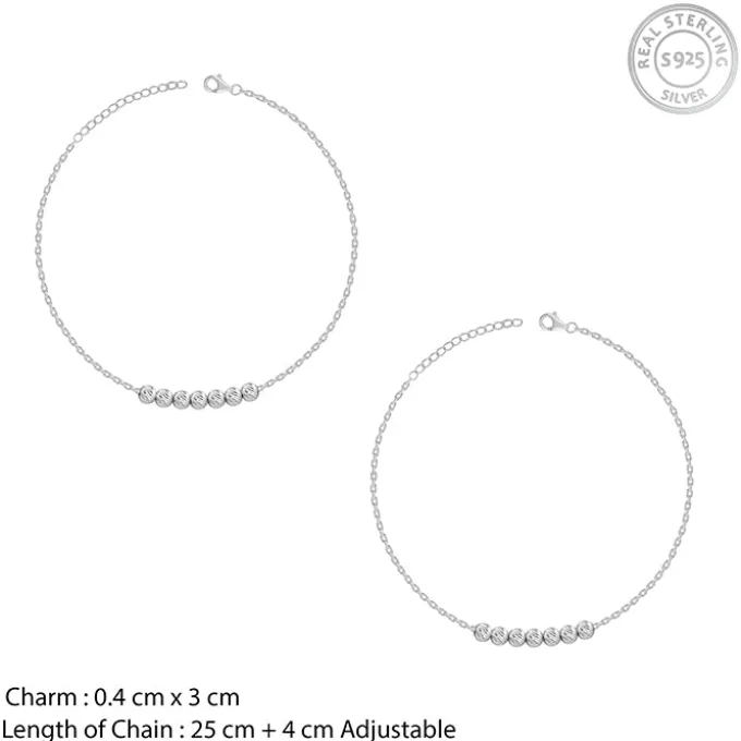 Silver Clustered Sparkle Anklet
