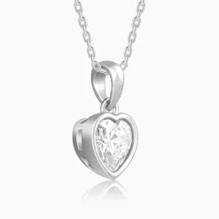 Silver Coeur Pendant with Link Chain