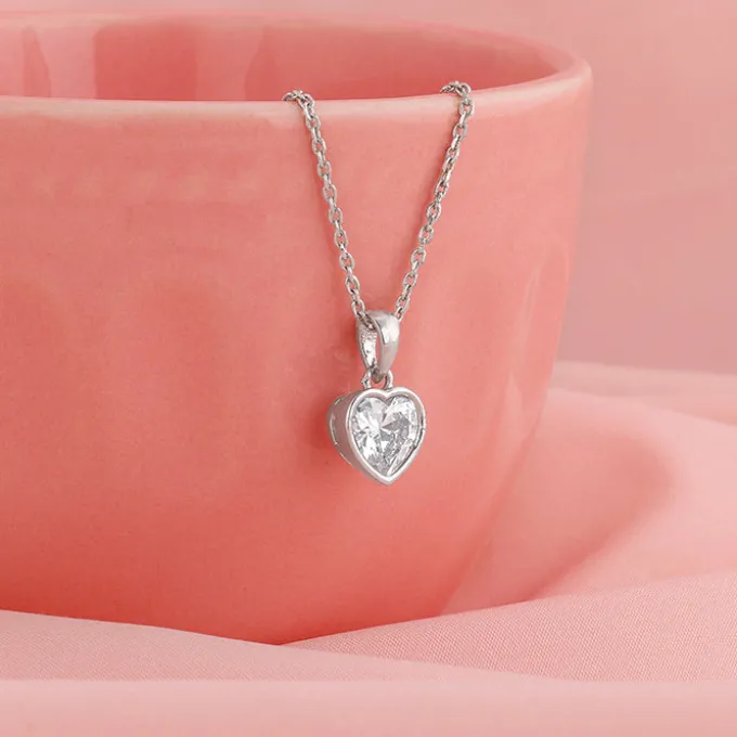Silver Coeur Set with Link Chain