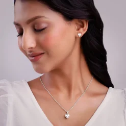 Silver Coeur Set with Link Chain