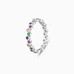 Silver Colourful Elegant Ring