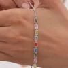 Silver Colourful Square Bracelet