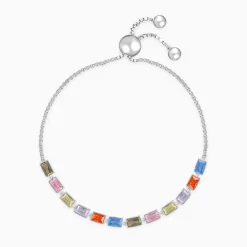 Silver Colourful Square Bracelet