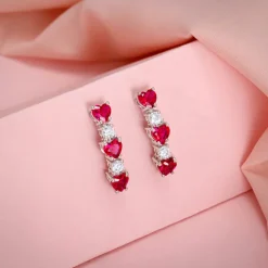 Silver Crimson Crush Earrings