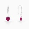 Silver Crimson Love Earrings