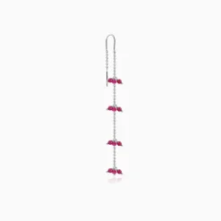 Silver Crimson Sui Dhaga Earrings