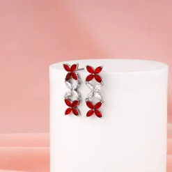 Silver Criss Cross Love Earrings