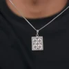 Silver Crystal Core Pendant With Box Chain For Him