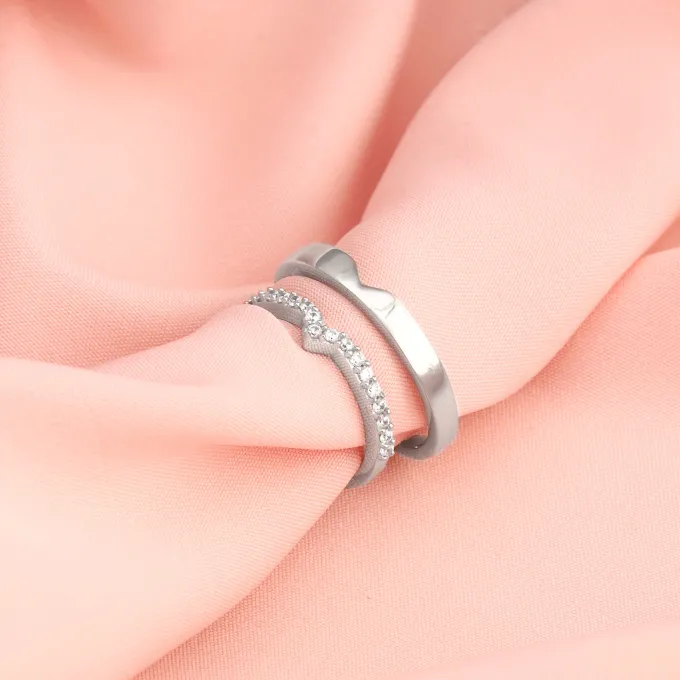 Silver Cupid Arrow Couple Bands