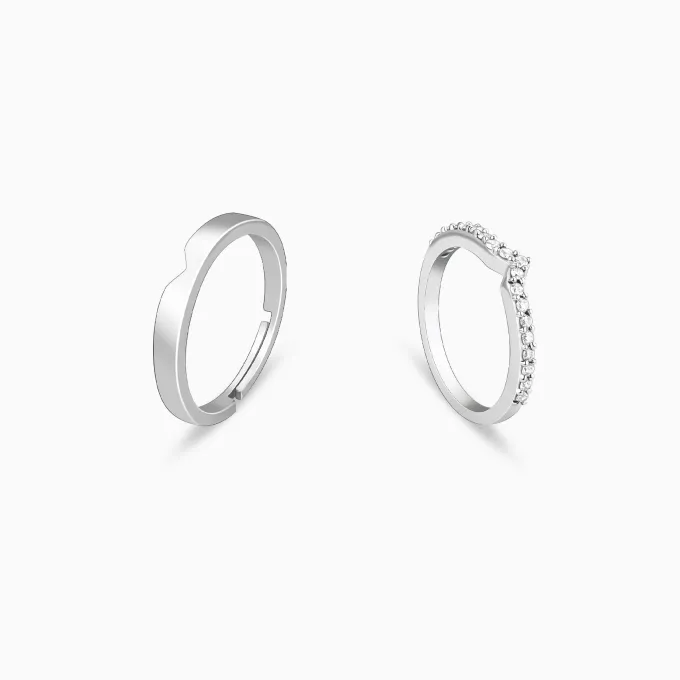 Silver Cupid Arrow Couple Bands