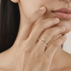 Silver Curvy Lines Ring