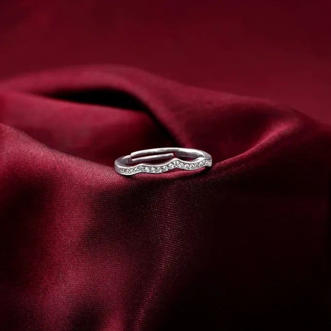 Silver Curvy Wave Ring