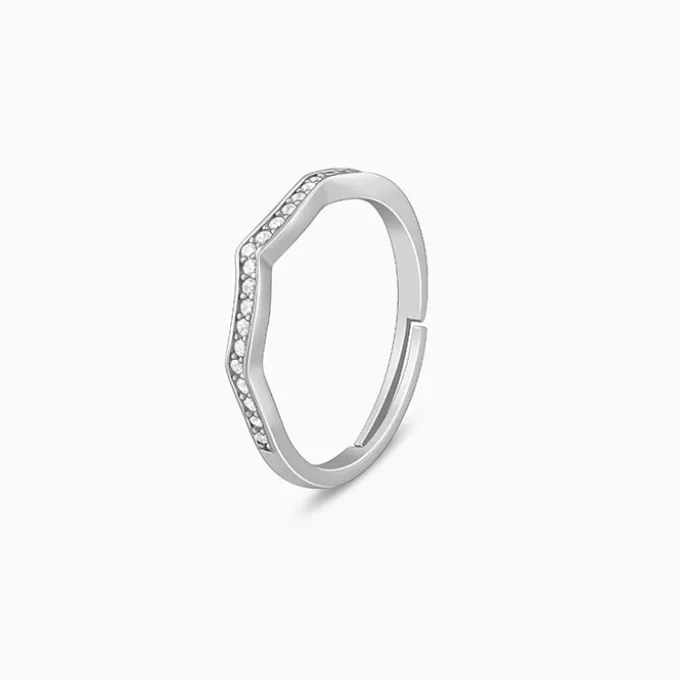 Silver Curvy Wave Ring