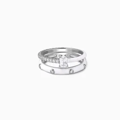 Silver Cute Girl Stack Rings (Size 12)