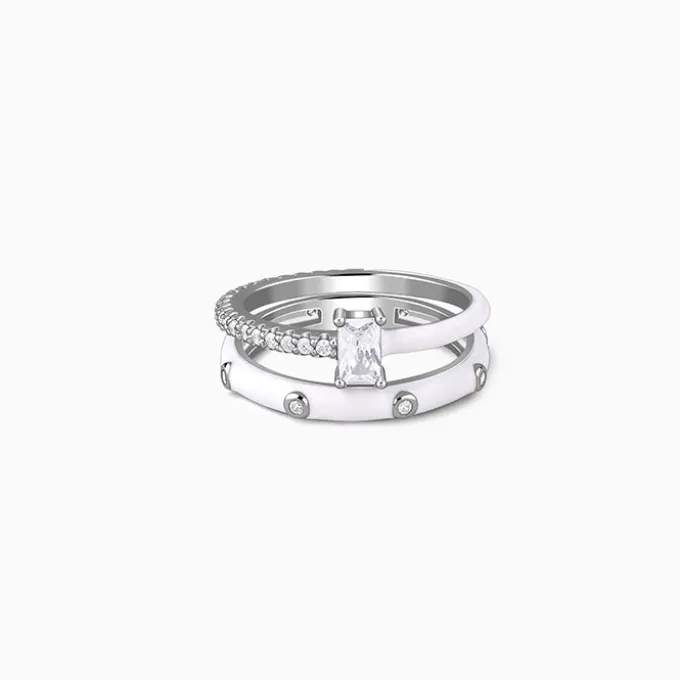 Silver Cute Girl Stack Rings (Size 12)