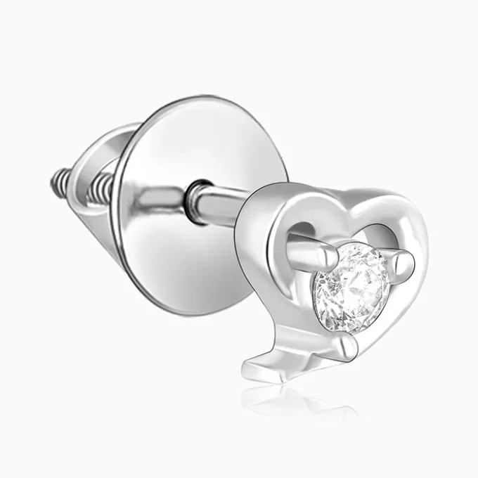 Silver Cute Heart Earrings