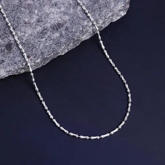 Silver Cylindrical Chain For Him