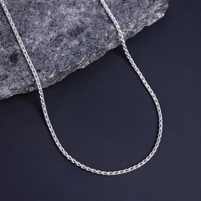 Silver Dainty Rolo Chain For Him