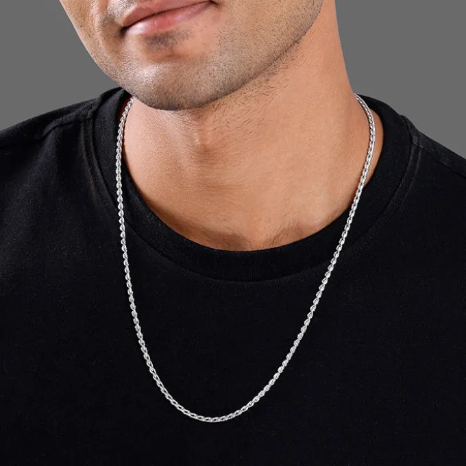 Silver Dainty Rolo Chain For Him