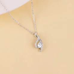 Silver Dancing Swirl Pendant with Link Chain
