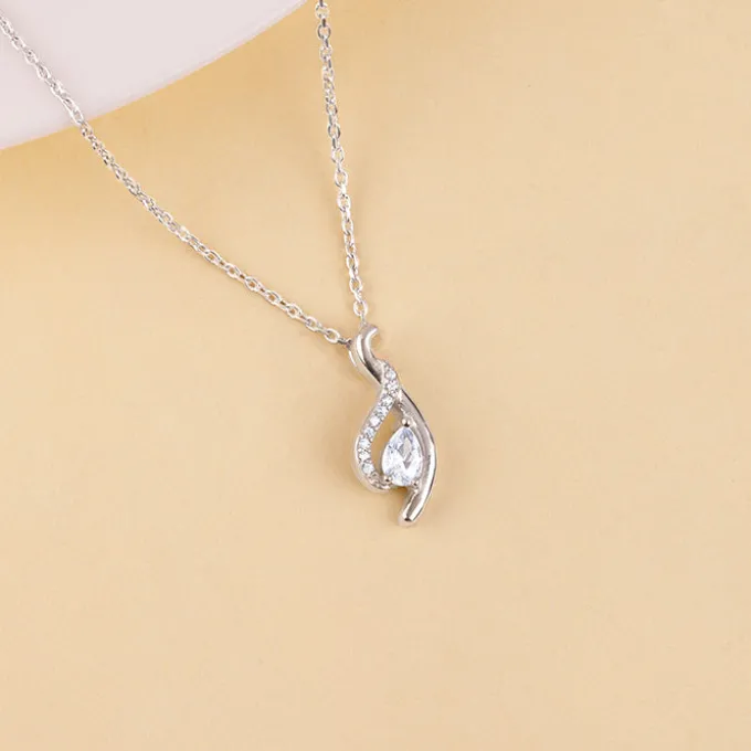 Silver Dancing Swirl Pendant with Link Chain