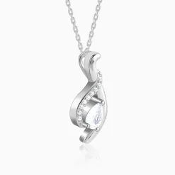 Silver Dancing Swirl Pendant with Link Chain