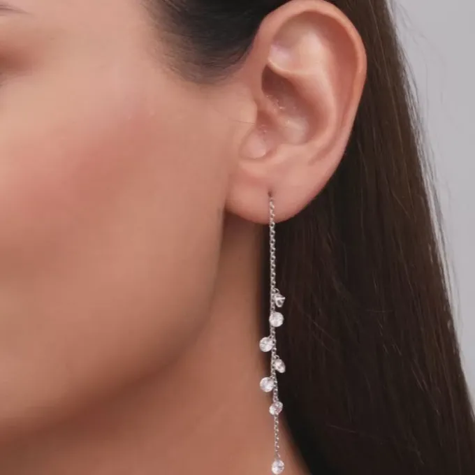 Silver Dangling Chain Earrings
