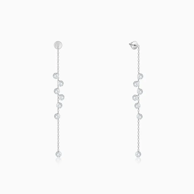 Silver Dangling Chain Earrings