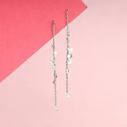Silver Dangling Chain Earrings