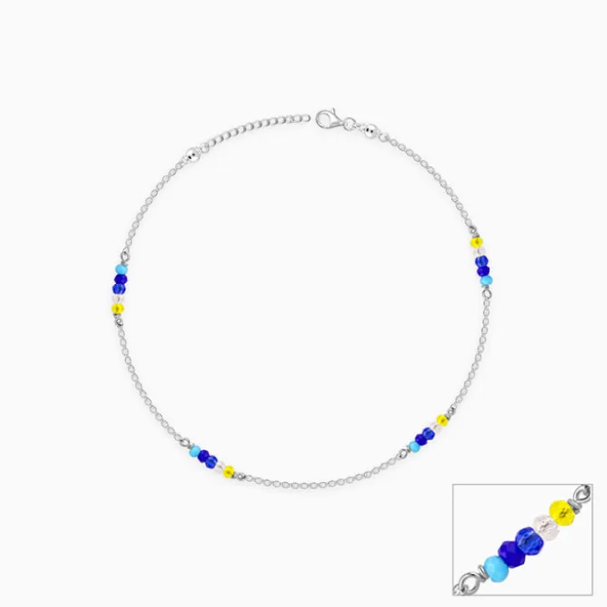 Silver Dawn Glow Anklet