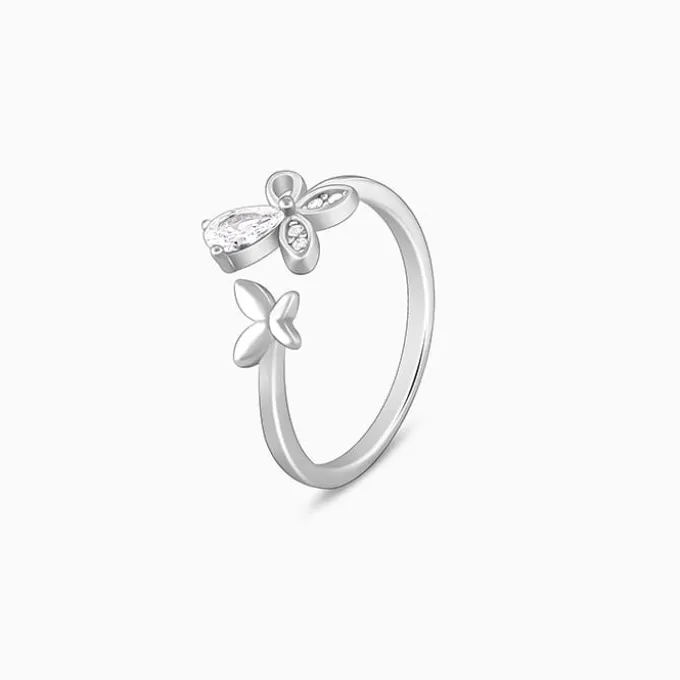 Silver Dazzling Butterfly Ring