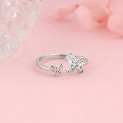 Silver Dazzling Butterfly Ring