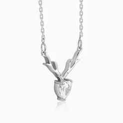 Silver Deer Heart Necklace