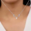 Silver Deer Heart Zircon Necklace