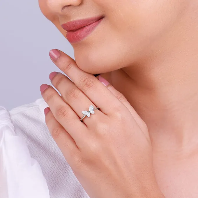 Silver Dione Butterfly Ring