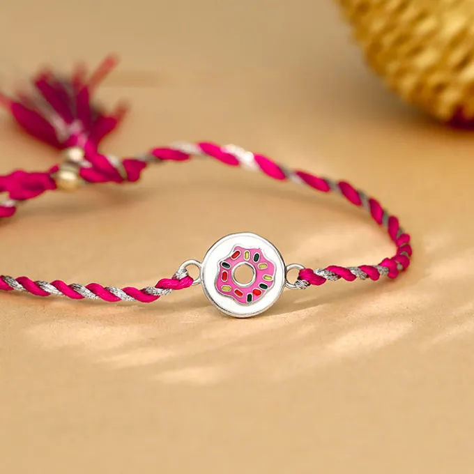 Silver Donut Life Rakhi for Kids