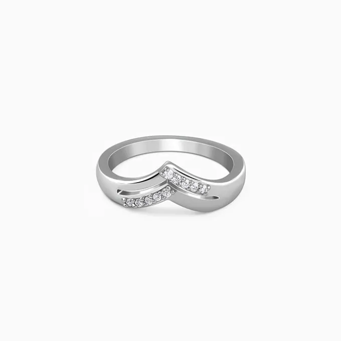 Silver Double Chevron Ring (Size 12)