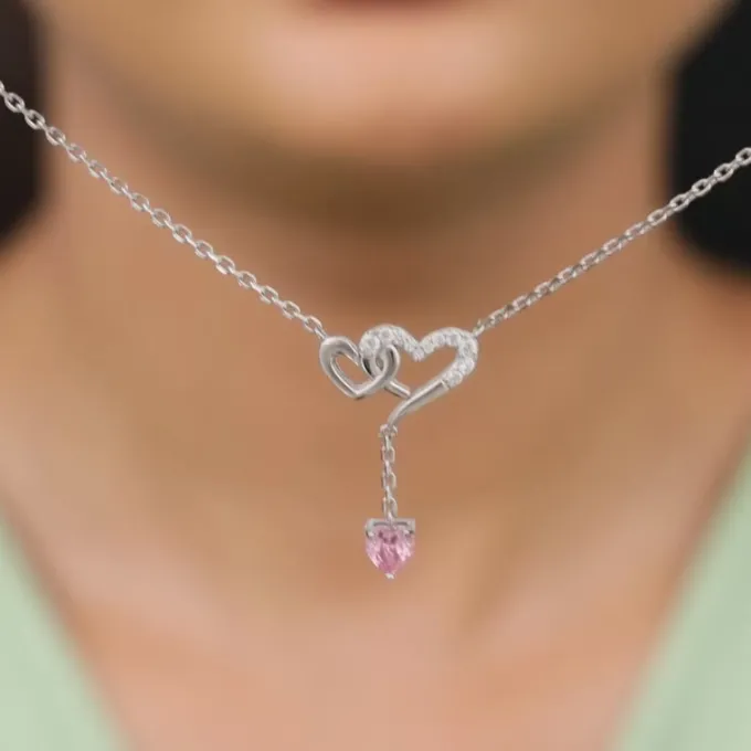 Silver Double Love Necklace